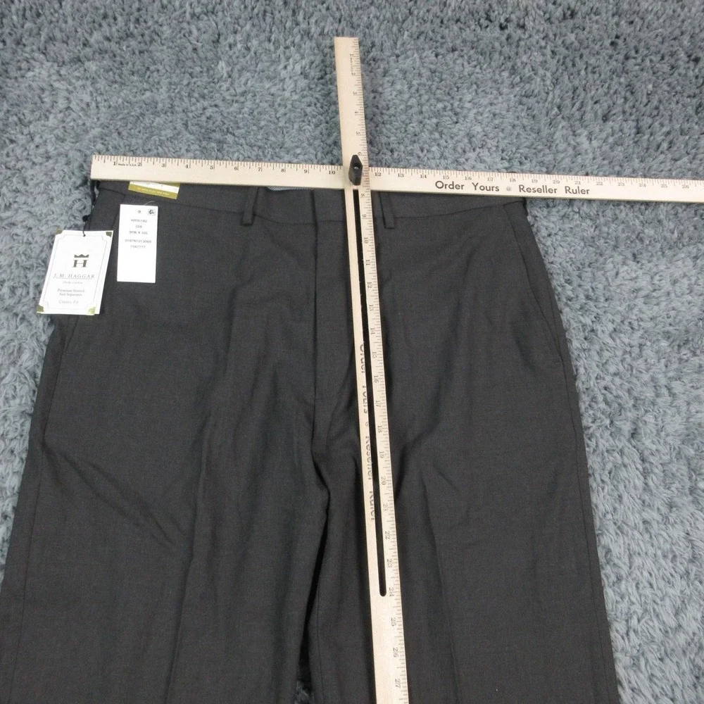 J.M. Haggar Dress Pants Mens 36x32 Charcoal Classic Fit Premium Flex 37x32 NWT